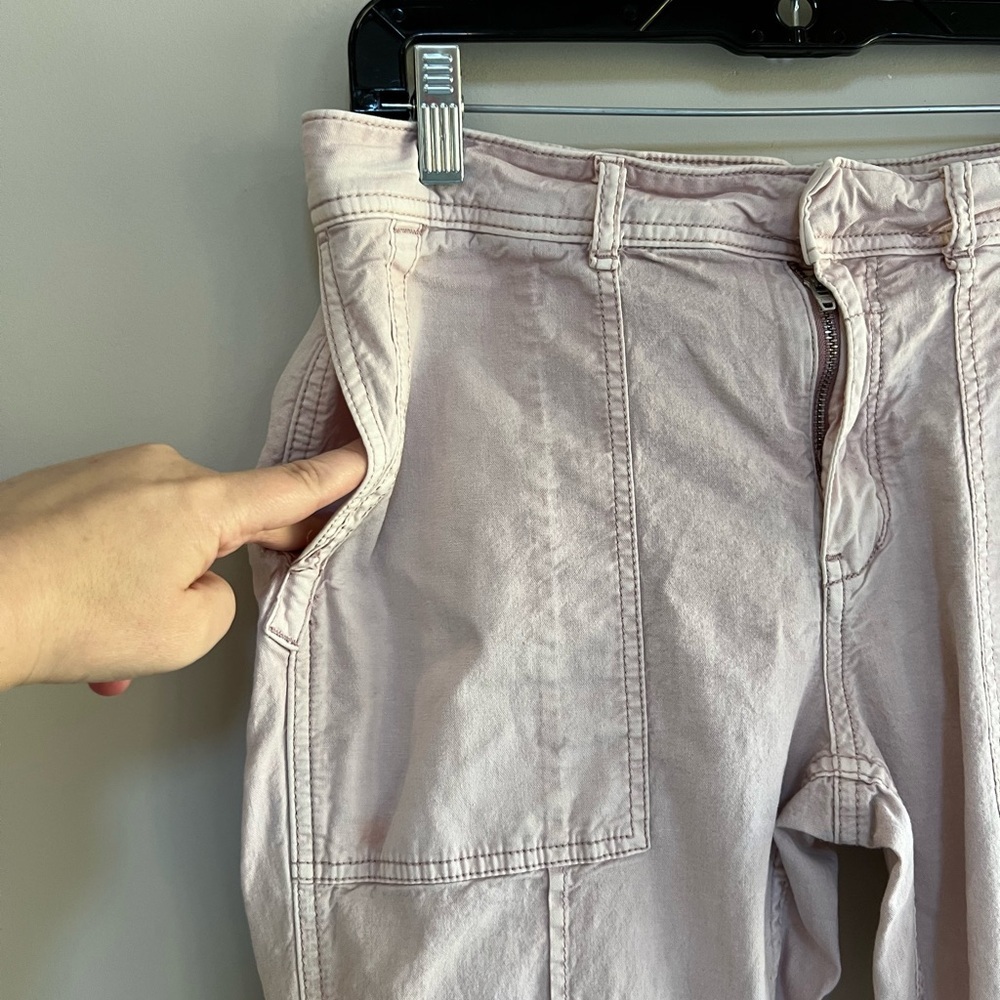 by Anthropologie ‘The Wander’ Linen Blend Utility Pant in Pale Pink, size 29 - Picture 5 of 10